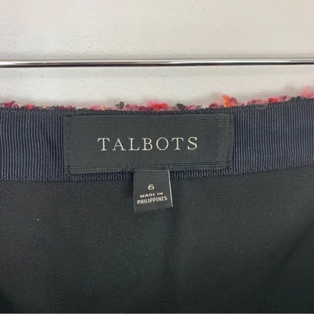 Talbots A-Line Wool Blend Pink Red Tweed Skirt Size 6 - Picture 2 of 9